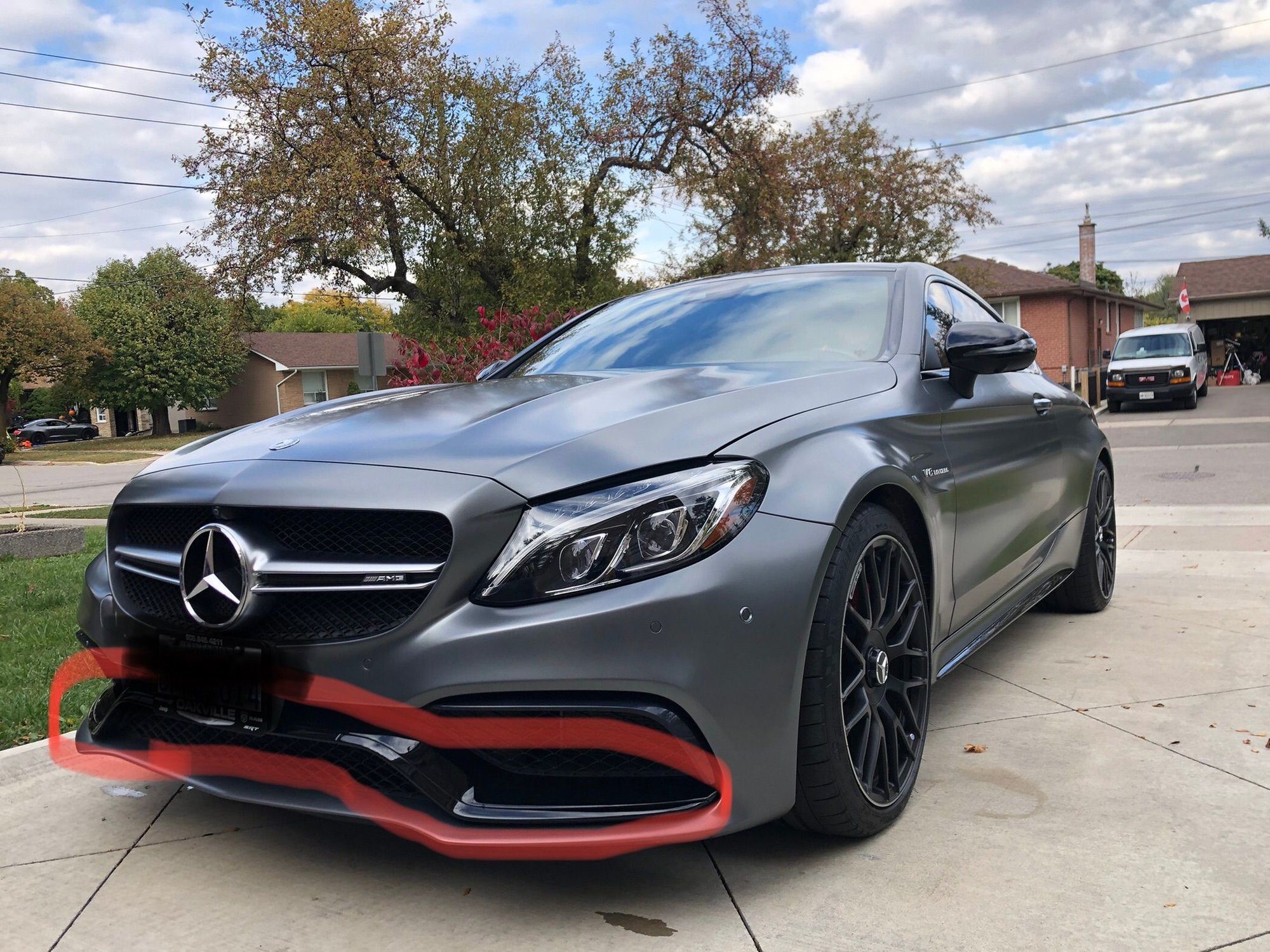 Exterior Body Parts - Front night package bumper trim/insert - Used - 2016 to 2021 Mercedes-Benz C63 AMG - 2017 to 2021 Mercedes-Benz CLS63 AMG - Toronto, ON M9H3B2, Canada