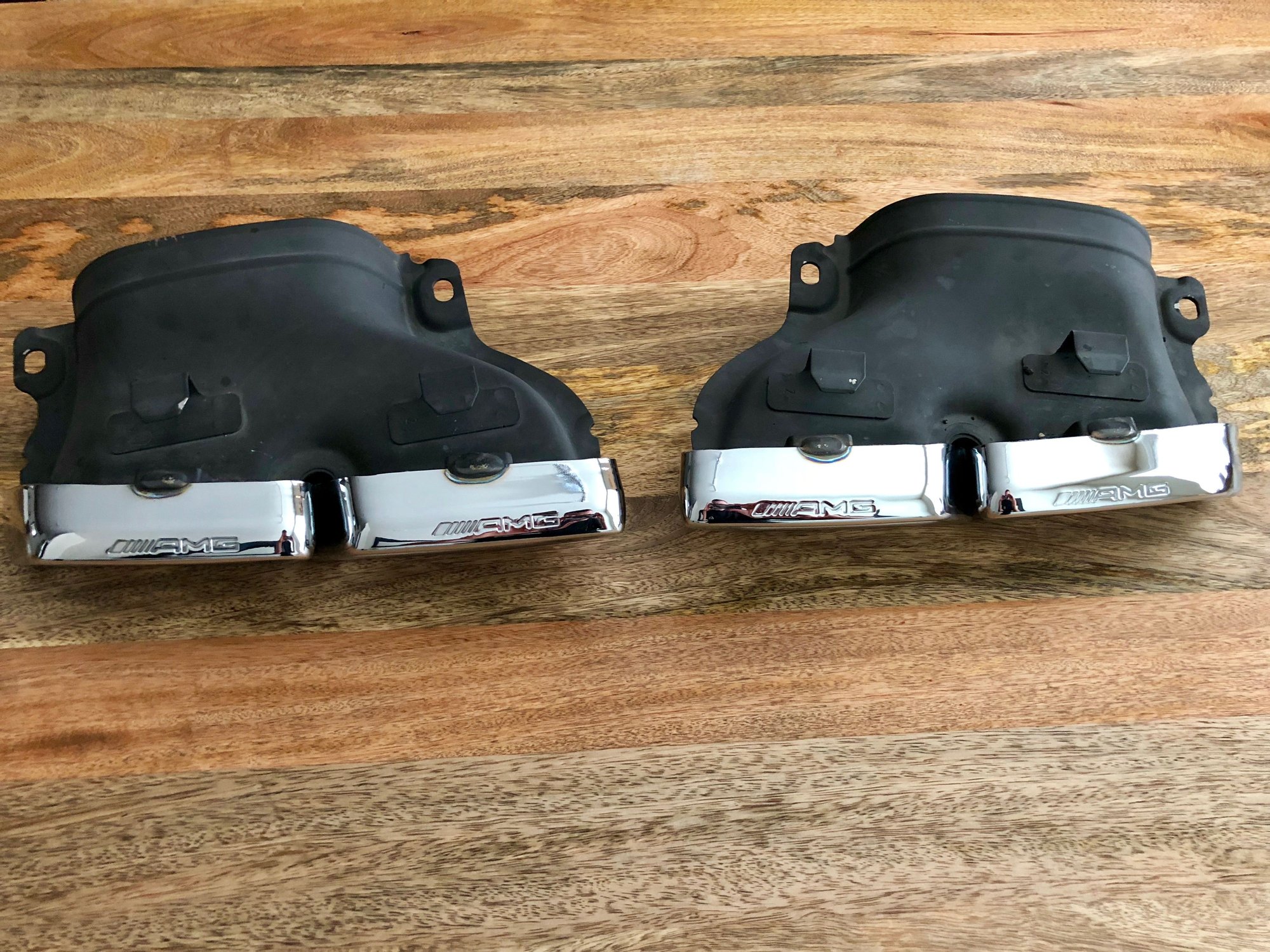 Exterior Body Parts - OEM CHROME AMG EXHAUST TIPS FROM W205 C63S & FIT OTHER MODELS A2054900427/A2054900527 - Used - 2015 to 2018 Mercedes-Benz C63 AMG S - Richardson, TX 75081, United States