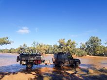 Original suspension. River crossing in Western Australia