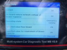 The fan alternates between off and emergency, when hvac set to off.  When on auto emergency stays on the fan cycles on and off and the call speed flashes 88.4 intermittently 

