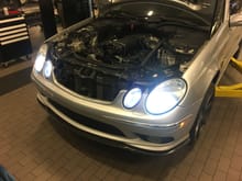 Replaced the factory bulbs with 6000k HIDs. The city lights were replaced with matching LEDs. 