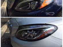 The top photo is the standard LED headlight. The bottom is the full LED headlight. Notice the reduced amount of Amber in the corner. Now, we need to figure out how to "code" out the amber market in both headlights. Anyone?