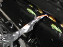 Wires wrapped in electrical tape