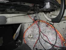 Speaker cables entering the trunk