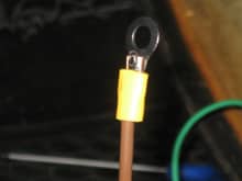 Crimped and soldered a ring connector to the ground wire.
