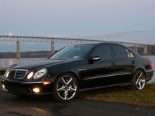 2005 E55 with Full Moon and Kingston-Rhinecliff Bridge in background.