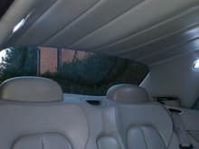 Custom leather lined hard top with LED lighting. Front to back view.