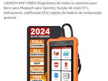 It translates to something like this "Diagnosis of all systems for Benz, Maybach, Sprinter, reset function 31+, bi-directional, ECU coding, battery registration restore for free? (This is the auto translation to portuguese so it might be a tad crappy, I cannot read spanish as well so this is the best I got, hope it makes sense to you)