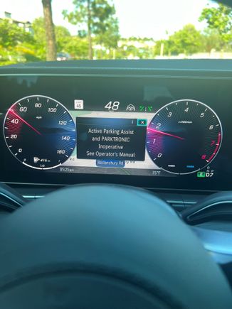 Displaying Active Parking Assist and PARKTRONIC Inoperative