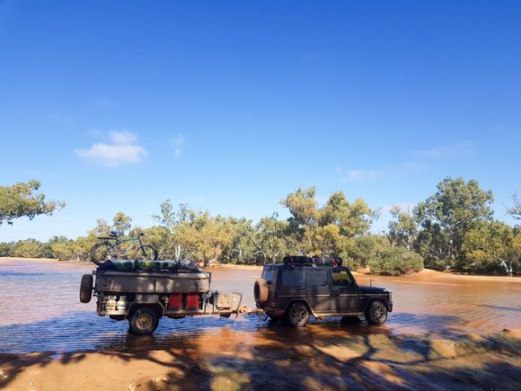 Original suspension. River crossing in Western Australia