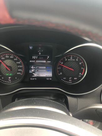 Why is the temp in the display screen different from the one on the tachometer? Also once these temps hit grey, is it safe to push the car ? 