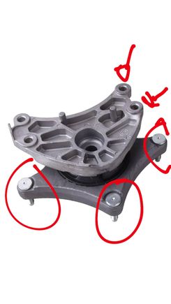 there's 5 nuts for the transmission bracket and 4 for the transmission mount ?