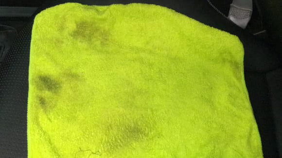 this was initially a new clean microfiber cloth (back side) that was used to clean my alcantra steering wheel and you can see all the dirt that comes up after wiping down the steering wheel!!!
