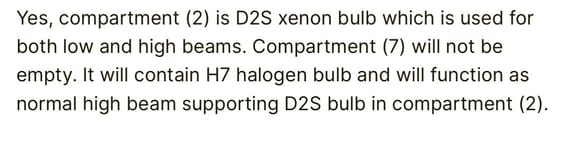 Is this correct for Bi xenon , the left  low beam  is out message 