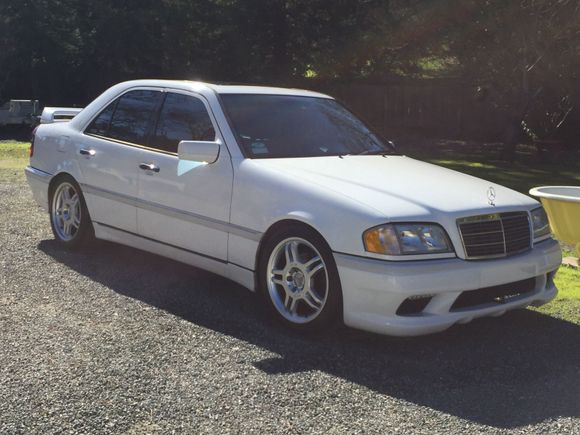 99 C280, with 05 3.7liter, w203 air filter box and 3.5inch Ram Air ducting H&R suspension, Bilstein Autocross shocks, Michelin Pilot sport tires on C32 AMG rims, All LED lighting