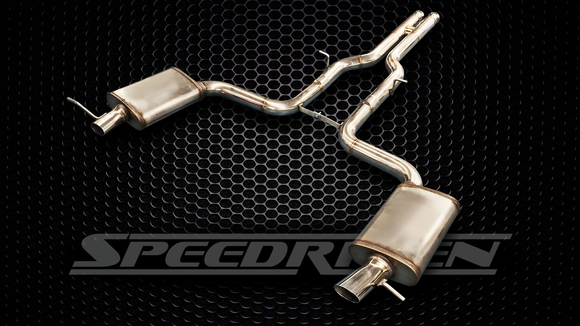 Speedriven cat-back exhaust for Biturbo V8 W218 CLS class.  CLS550, CLS63 AMG.