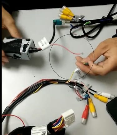 Red and yellow wires. (Video and 12V)