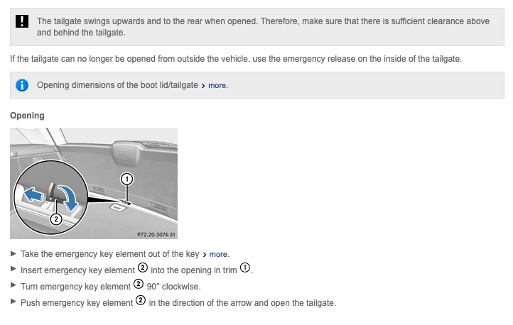 09 C63 Wagon with dead battery. How to open trunk? - MBWorld.org Forums