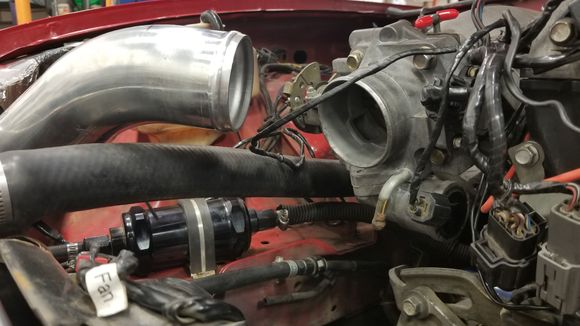 New TB angle means new intake pipe routing.