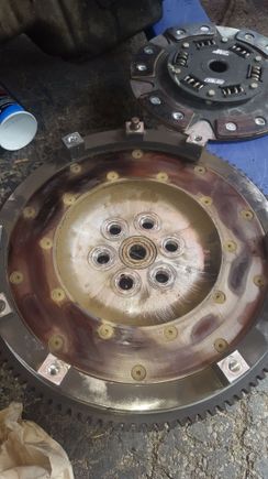 Disc is all heatfucked. hot spots all over it. Pilot is seized in the flywheel.