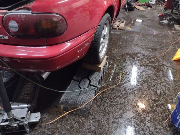 Feb 20, whole bunch of rain flooded barn. No power outlets are in the water, don;t worry