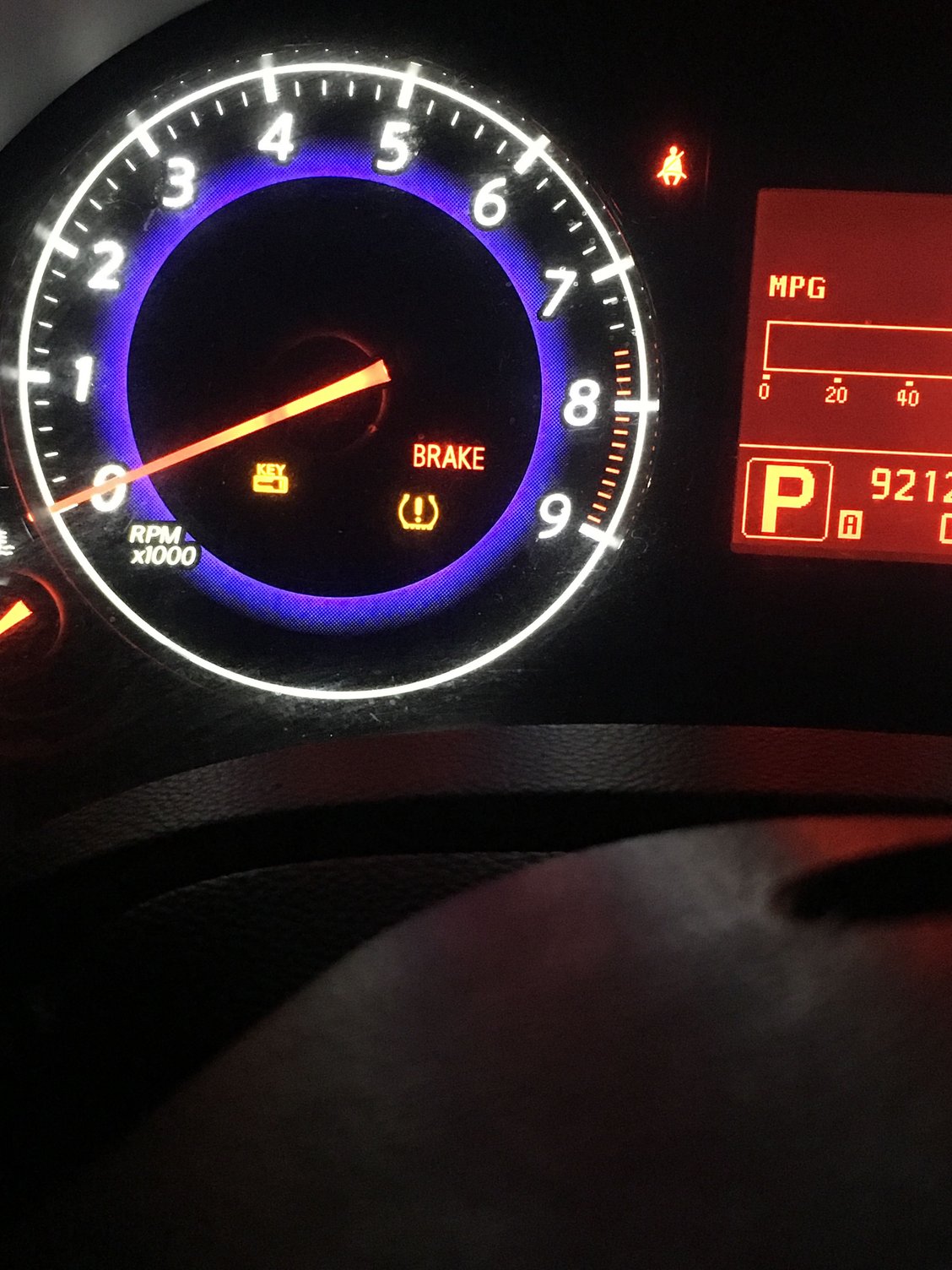 Help Car won't start, key dash light is on MyG37