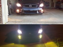 Top - before
Bottom - after..I like it so far.
I went with the LED bulbs (3000k film)