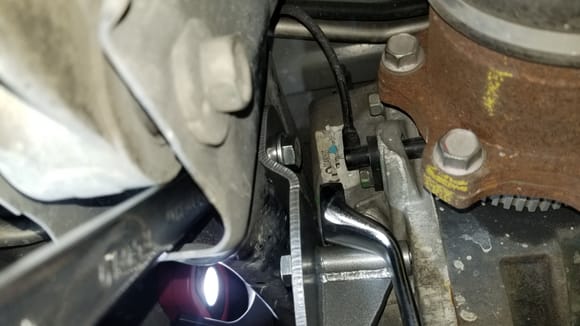 Offset wrench from harbor freight really helped clear the abs sensor