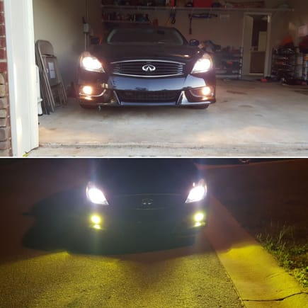 Top - before
Bottom - after..I like it so far.
I went with the LED bulbs (3000k film)