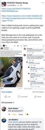 Matt just sold this pos to this guy, he then posted a bs post jerking off matt on the rx7 group. No price, we all know its a stripped rust bucket he over payed for. A few profiteers commented that everyones just too poor to afford matt, but we all feel like the guy blocking him. 🚫 I shared this post on other groups calling out matts friends projections of matts guilt on me. 
