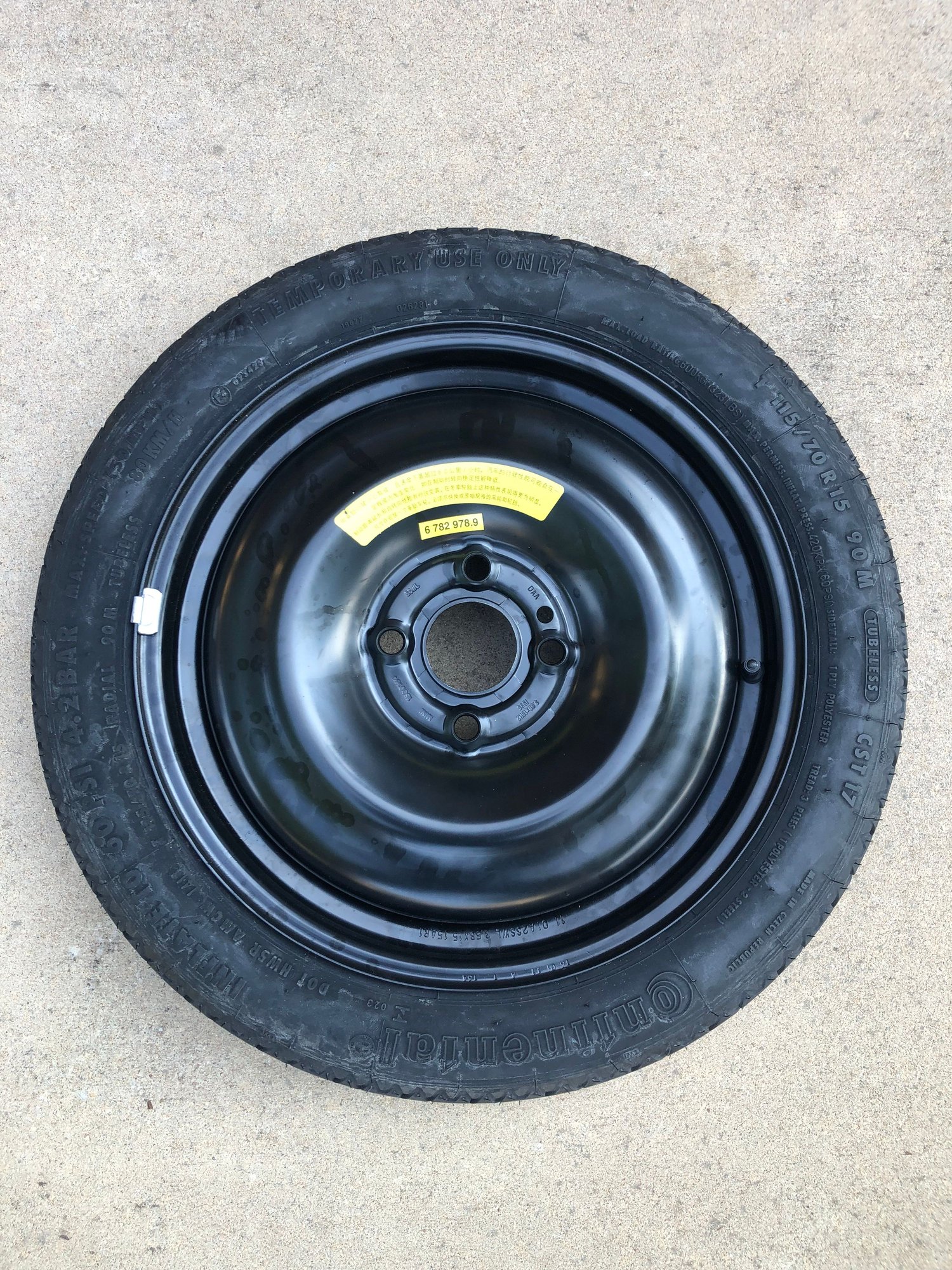 Wheels and Tires/Axles - MINI COOPER SPARE TIRE (4lug) with BAG - New - 2002 to 2015 Mini Cooper - Austin, TX 78738, United States