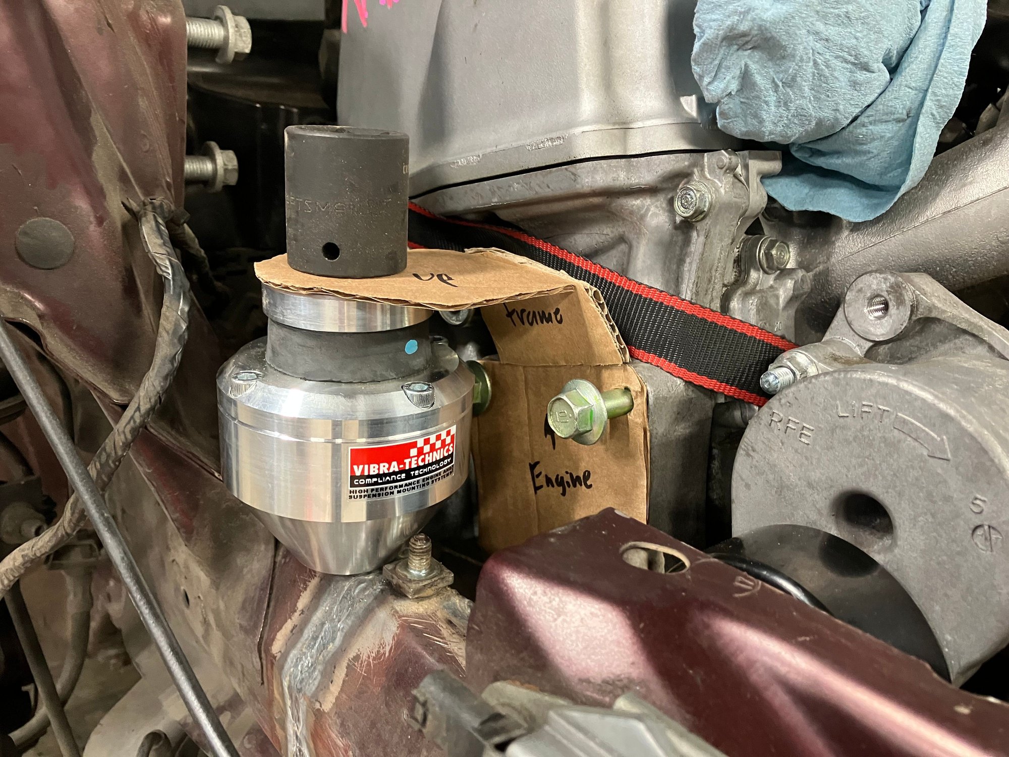 Positioned more cardboard to place on the top of the engine mount and to connect the pieces.