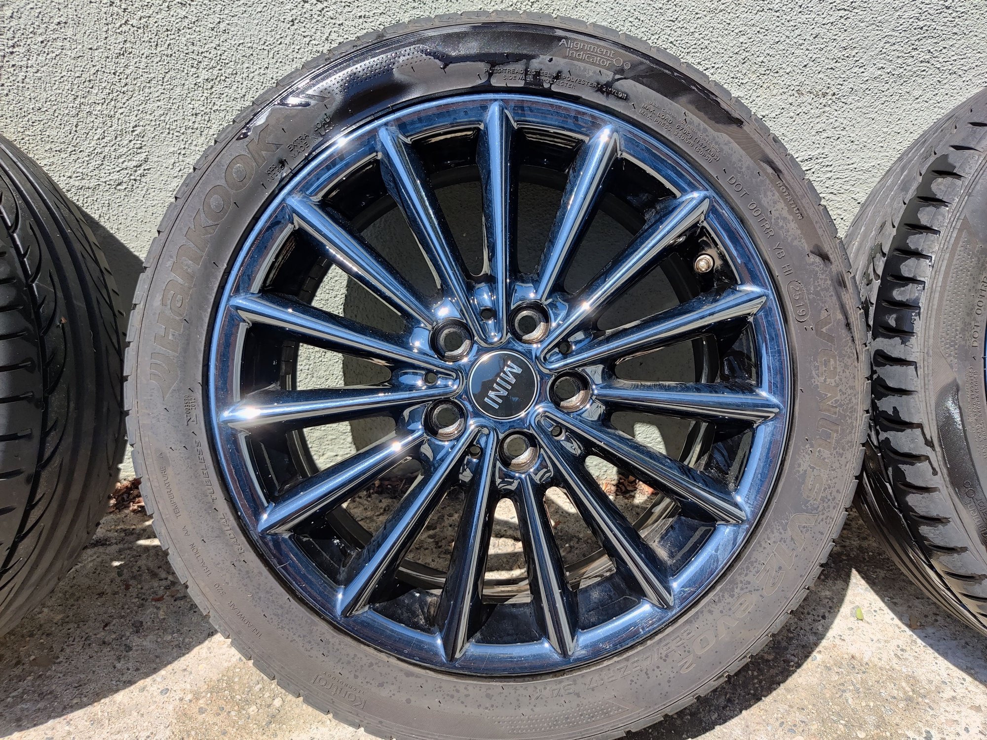 Wheels and Tires/Axles - 17" Wheels and Tires (STYLE 505 LIQUID BLACK-17" MULTI-SPOKE-Hankook V12 Evo2-TPMS) - Used - 2015 to 2021 Mini Cooper - Los Angeles, CA 90064, United States
