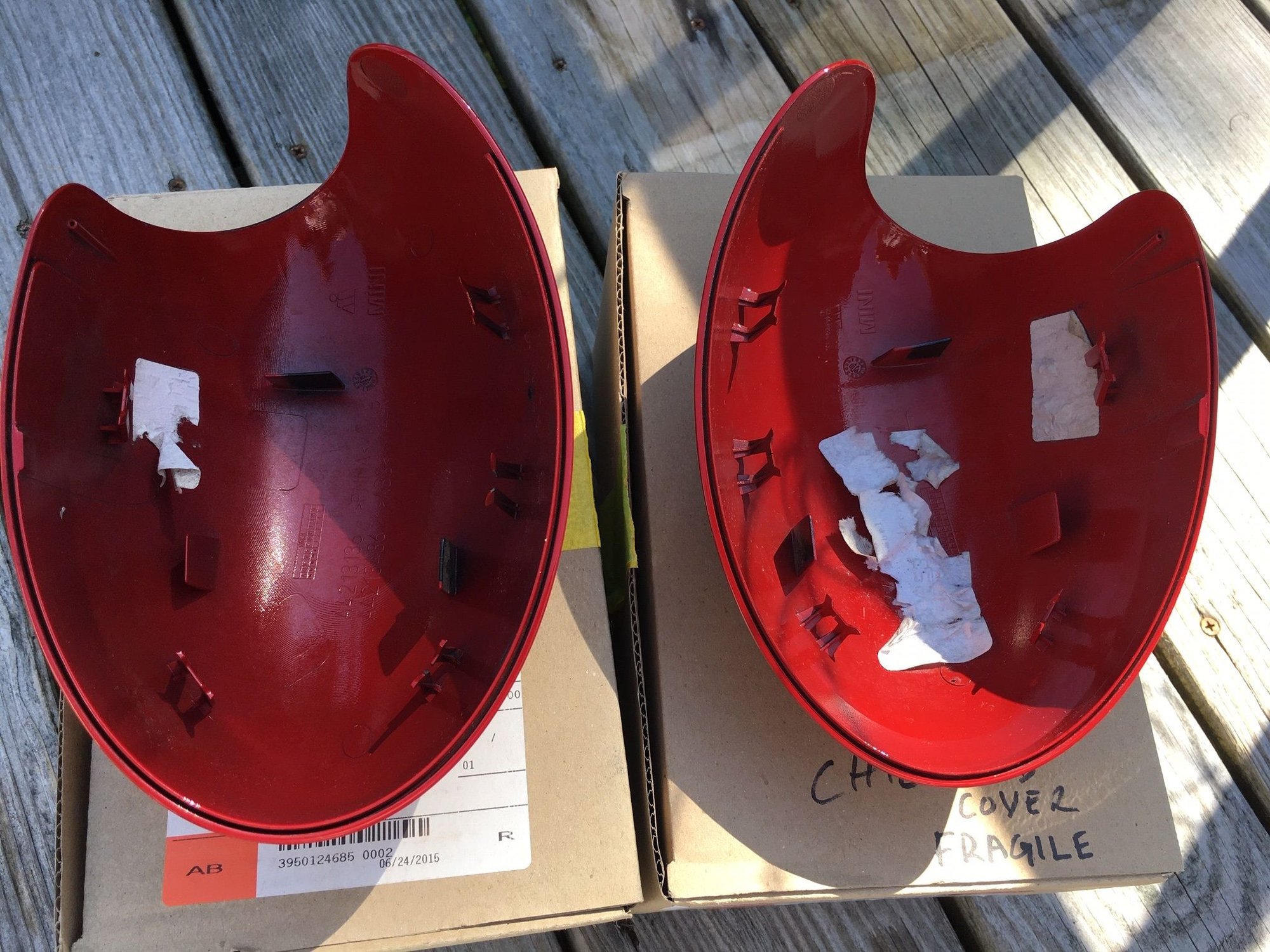 FS OEM R53 GP Chili Red Mirror Caps Factory Painted North
