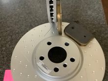 ECS slotted and dimpled rotors, and Carbotech XP20 pads