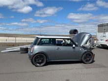 the Red Baron suffered from a broken front lower control arm and my buddy drove 600 miles round trip to swap it with his "street" Mini