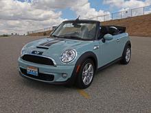 Wife's new, 2013 Ice Blue MINI Cooper S Cab.