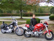 Susan with motorcycles jpg