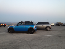 My blue 'Rocket' and my husbands JCW. :)