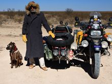 Spirit and I on a cold winter day in Big Bend, Texas. Full time camping for 14 years! 5000+ nights in the tent... 