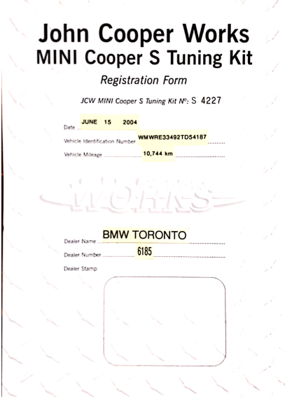 2002 Mini R53: "Mk I" Mini Cooper S - 2002 jcw - Used - VIN WMWRE33492TD54187 - 177,650 Miles - 4 cyl - 2WD - Manual - Hatchback - Blue - Toronto, ON M6S1J7, Canada
