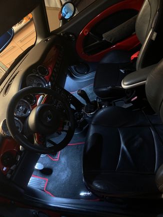 LED light bulbs throughout interior 