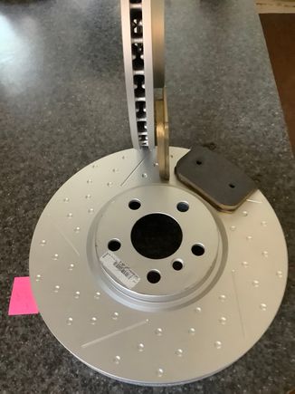 ECS slotted and dimpled rotors, and Carbotech XP20 pads