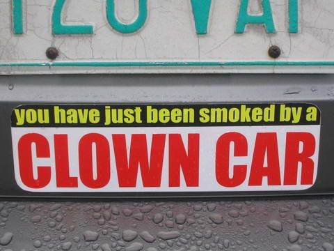 2414clown car sticker