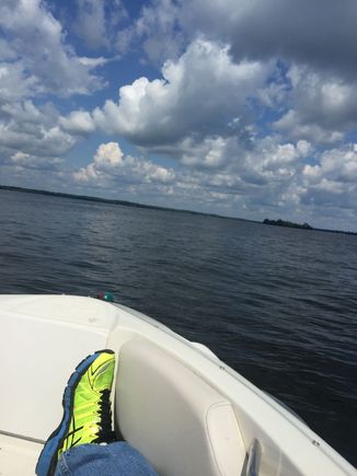 My foot just enjoying the ride up to Bobcaygeon