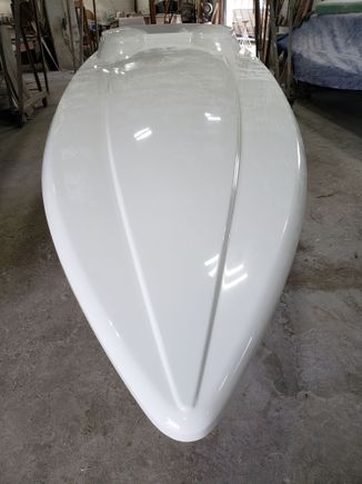 Got the deck flipped on the cradle. 