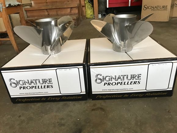 Received the four blade 32 props today, if these props perform as well as they  look I’ll be happy,Almost shame to get them dirty, LOL, 
I will be back in a couple weeks and I’ll try them out and update the thread