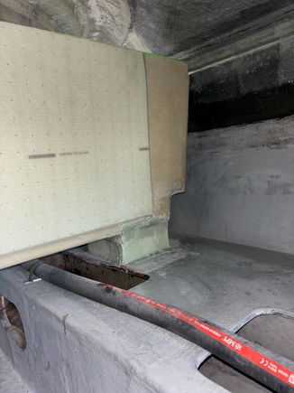 Added these supports to each front corner of the floor with laminate and foam.