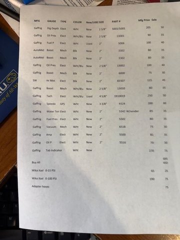Price list