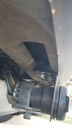 OEM Plug to Hopkins connector. 
Mounted under Bumper